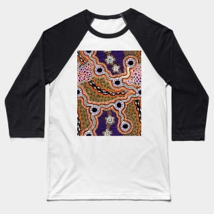 Aboriginal Art - Brolga Dreaming Baseball T-Shirt